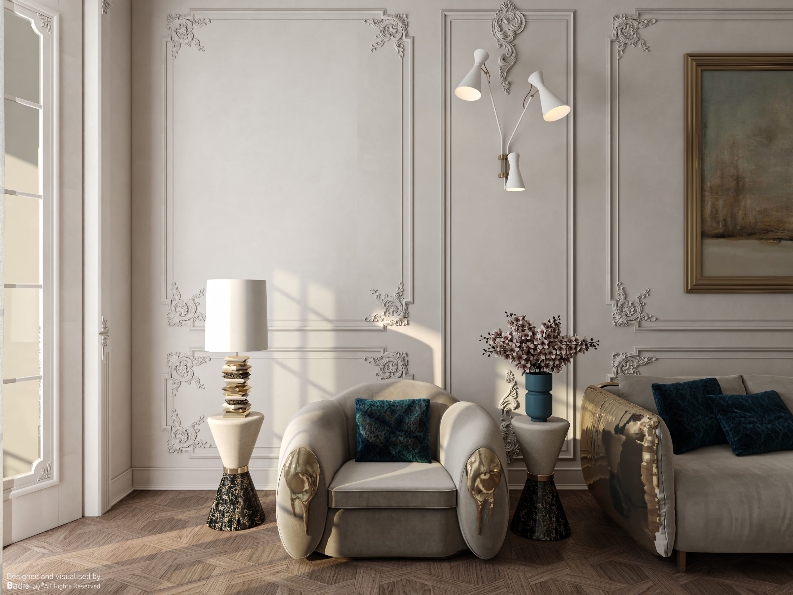 Lighting Inspiration: Opulent Modern Classic Living Room By Badr Ghali