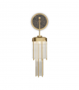 Pharo II Small Wall Lamp is a version of Pharo II, made of gold plated brass and crystal glass is the perfect piece to give a harmonious and elegant look to any room.